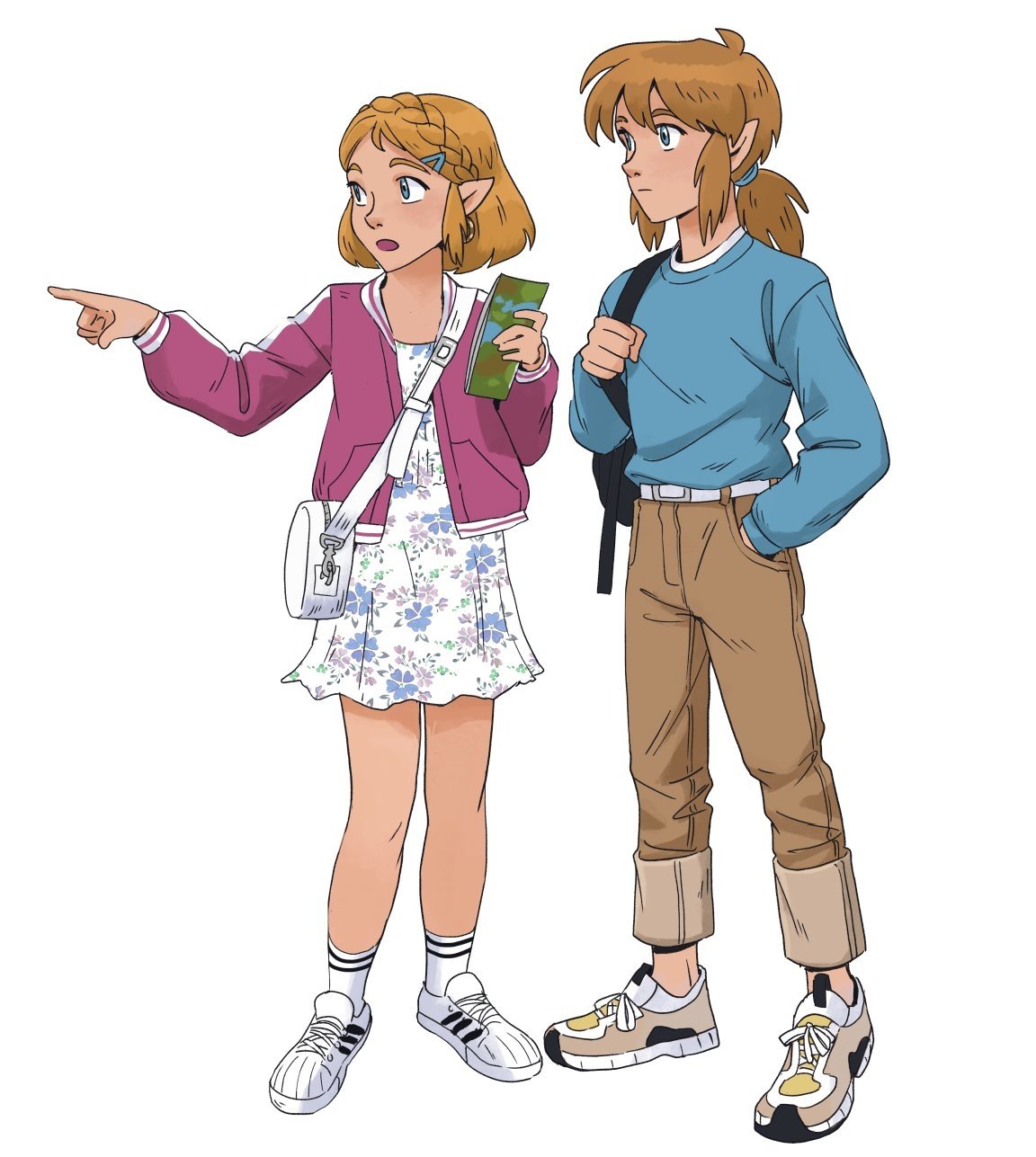 Download Blonde Sneakers Pointed Ears Link Princess Zelda Video Game The Legend Of Zelda Art