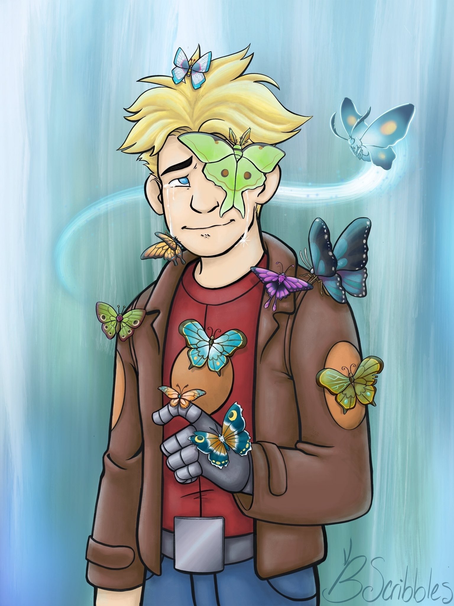 Download Butterfly Blonde Blue Eyes Tears Gary Goodspeed TV Show Final Space Art