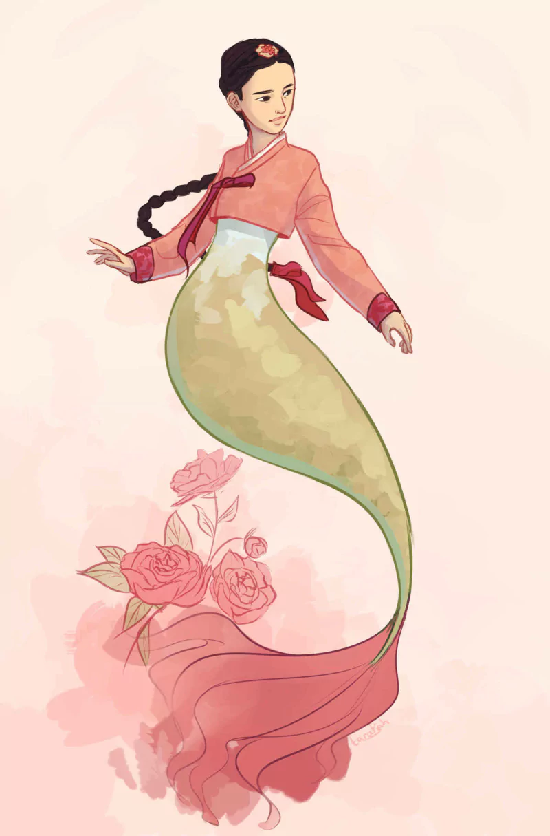 flower tail asian fantasy mermaid Image