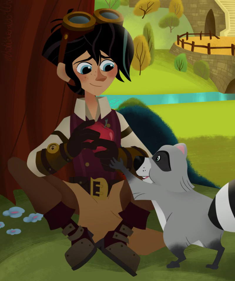 boots blue eyes smile goggles apple Rudiger (Tangled) Varian (Tangled) TV Show Tangled: The Series Image