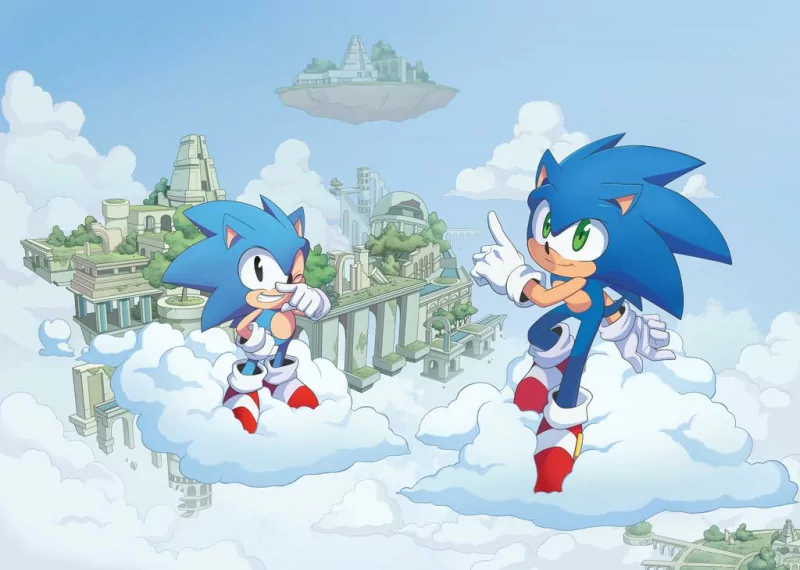 smile cloud green eyes Classic Sonic Sky Sanctuary Sonic the Hedgehog video game Sonic Generations Image