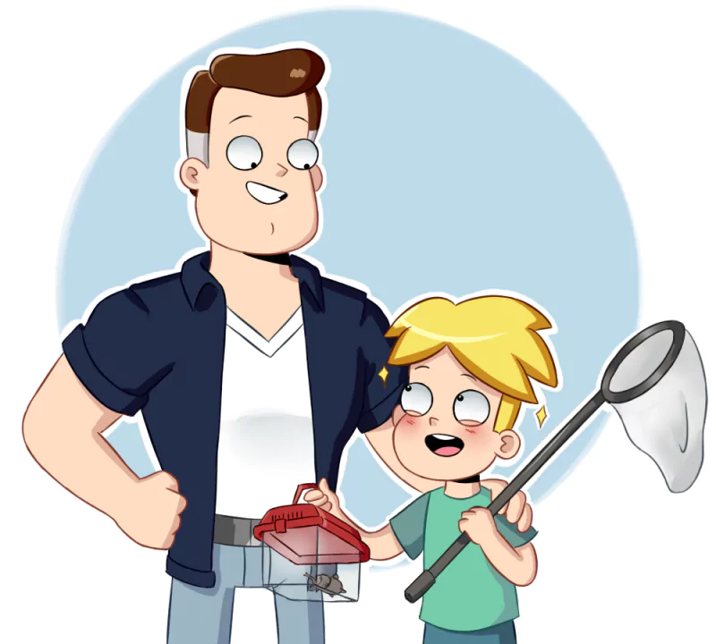 smile bug brown hair blonde Gary Goodspeed John Goodspeed TV Show Final Space Image