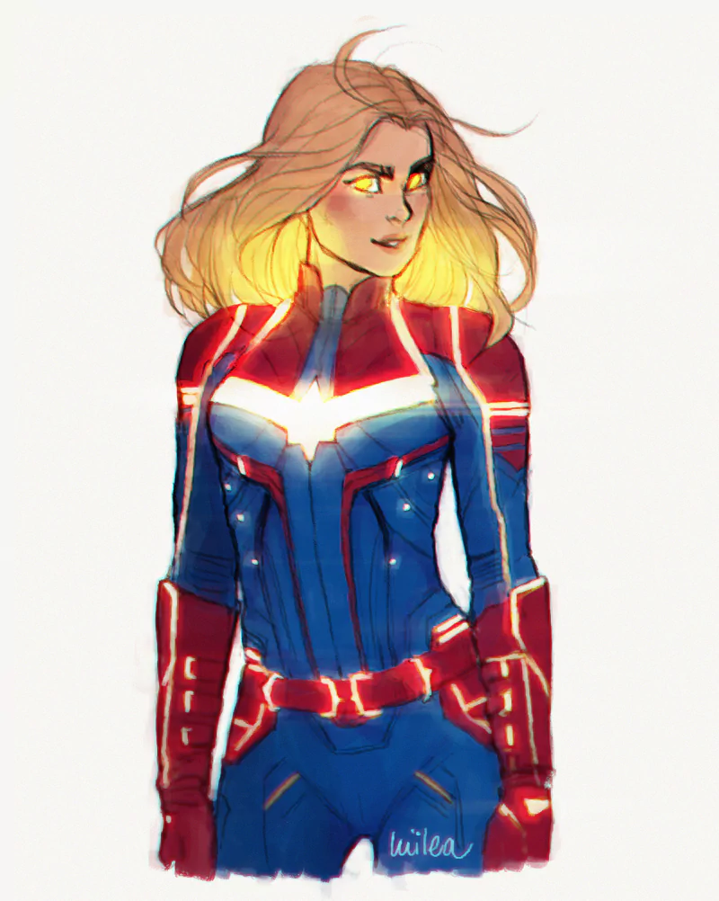 yellow eyes Carol Danvers blonde movie Captain Marvel Image