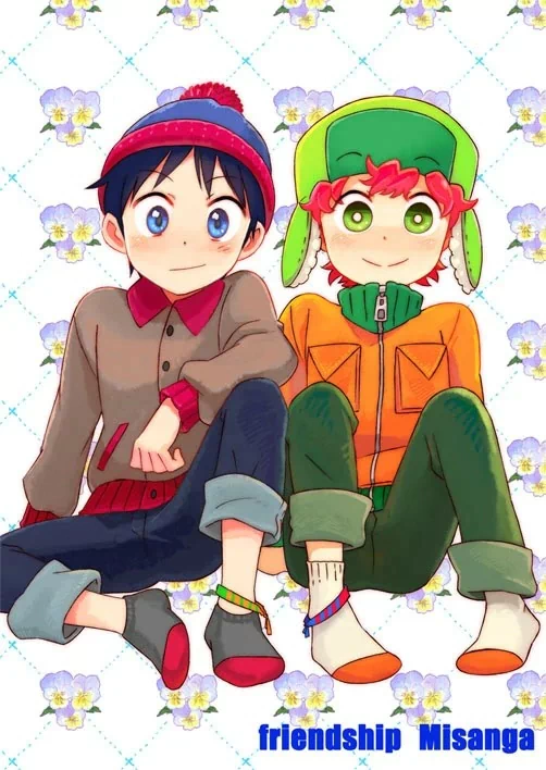 hat green eyes blue eyes smile socks Kyle Broflovski Stan Marsh TV Show South Park Image