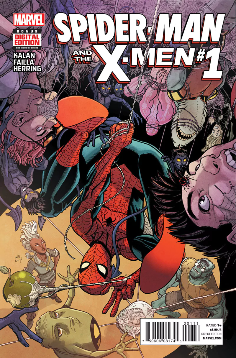 spider man Glob Herman Shark-Girl (Marvel Comics) Quintavius Quire Hellion (Marvel Comics) Eye-Boy (Marvel Comics) Beast (Marvel Comics) Storm (Marvel Comics) X-Men Comic Spider-Man and the X-Men Image