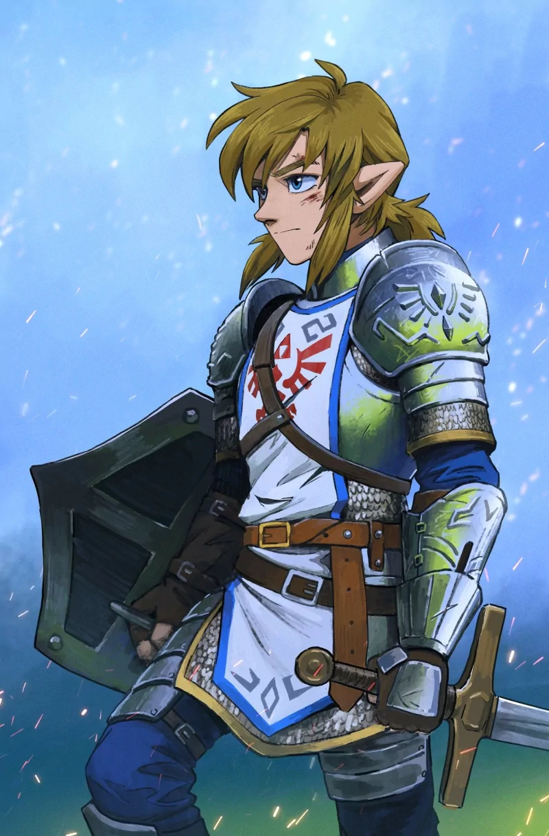 pointed ears sword blonde Link video game The Legend of Zelda: Breath of the Wild Image