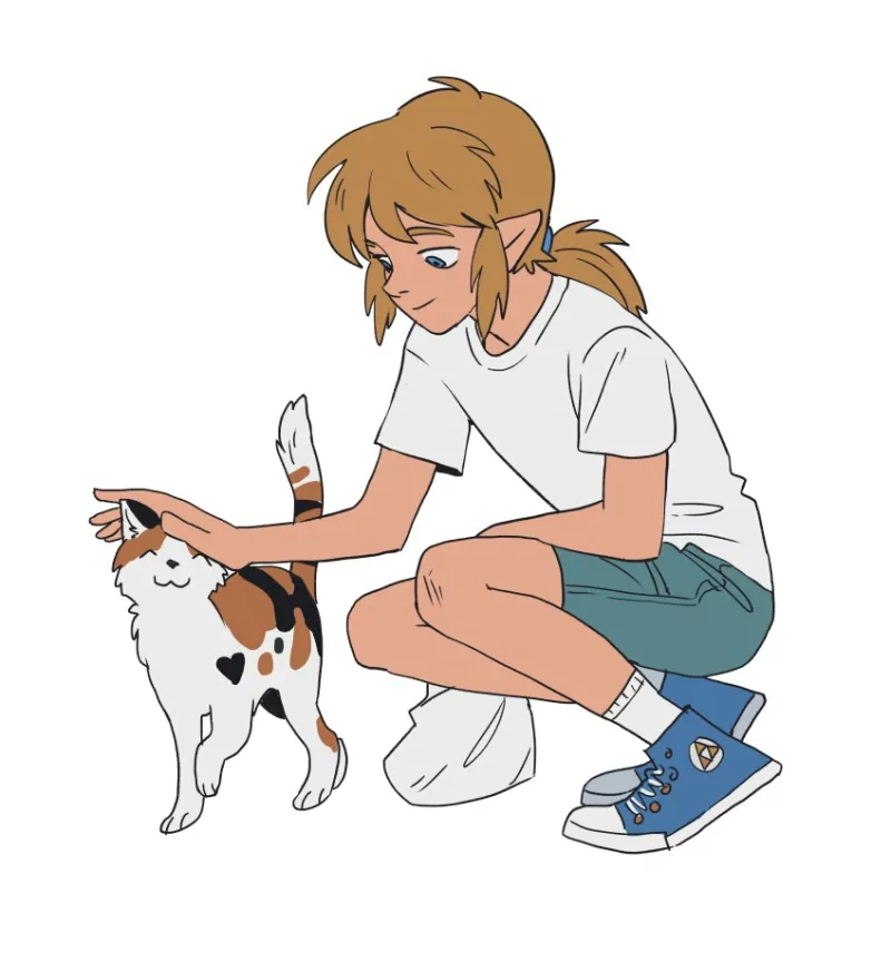 pointed ears blonde cat Link video game The Legend of Zelda Image