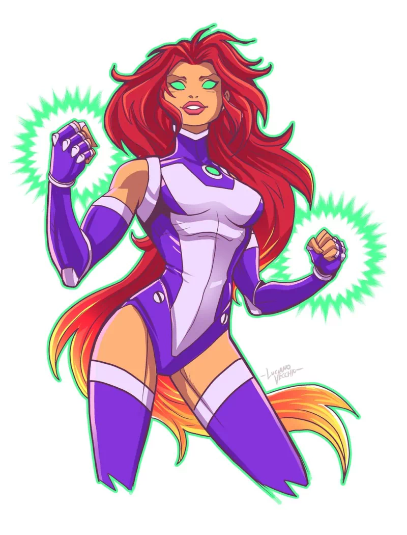 Koriand'r Teen Titans long hair red hair DC Comics Starfire (DC Comics) Comic Image