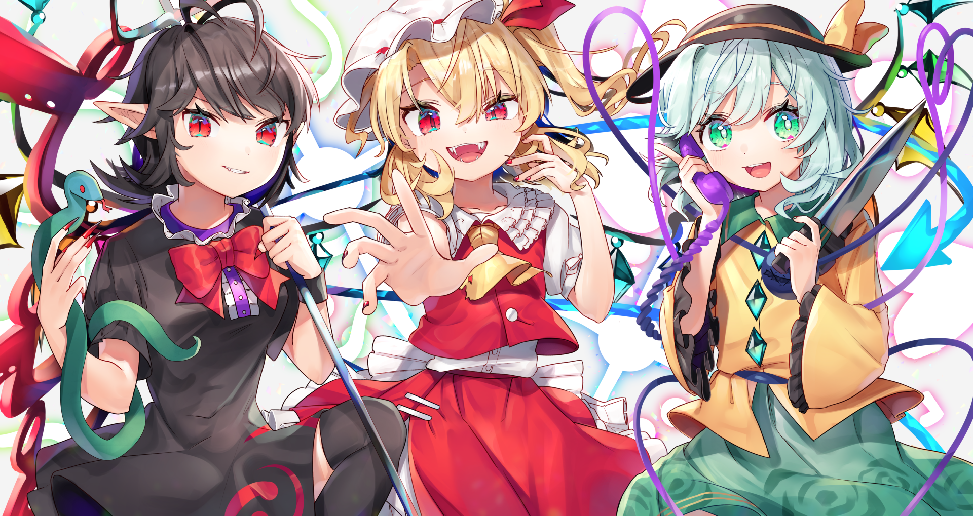 Download Nue Houjuu Koishi Komeiji Flandre Scarlet Anime Touhou Art