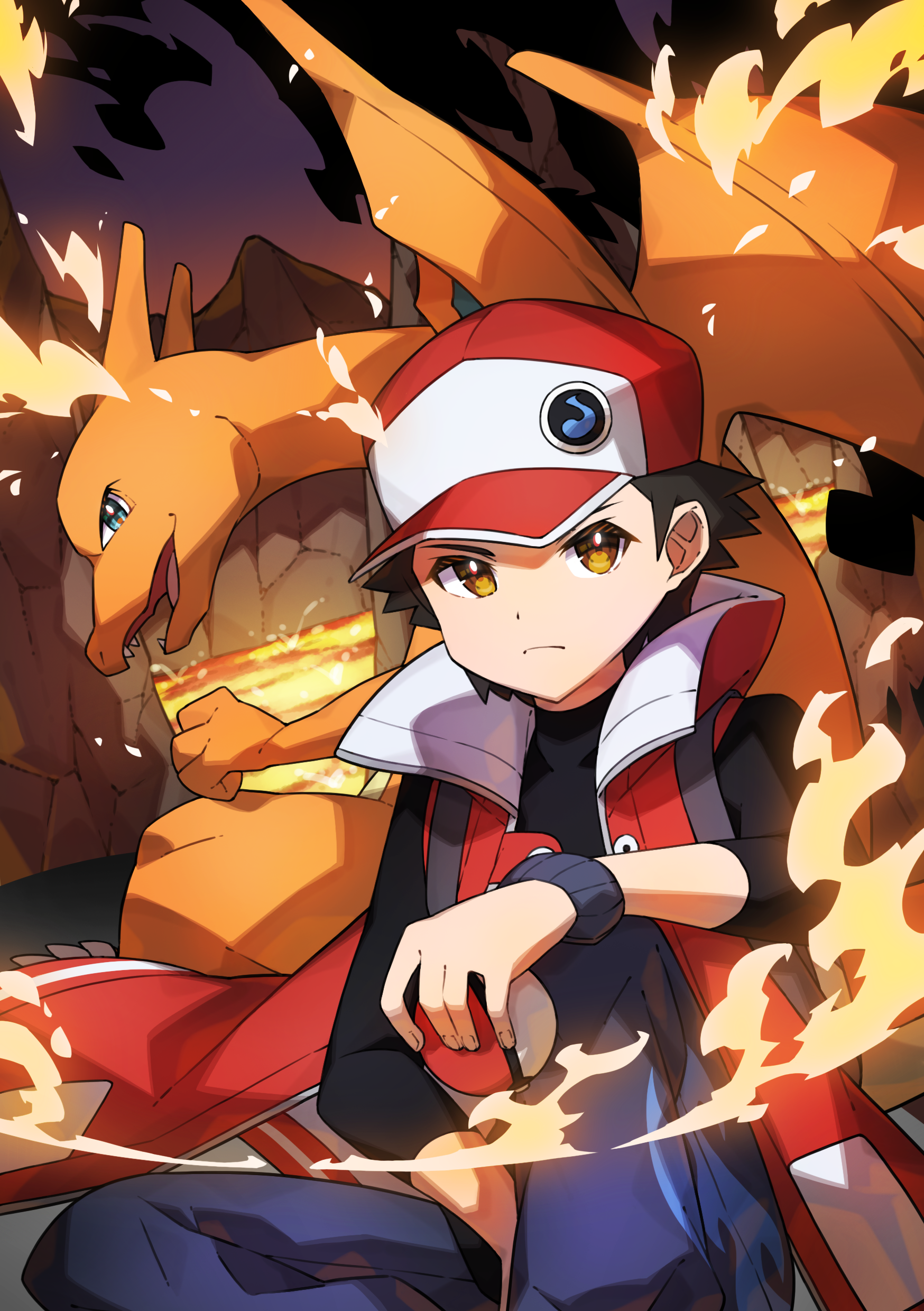 Download Pokemon Cap Pokeball Charizard (Pokémon) Red (Pokémon) Video Game Pokémon Masters EX Art