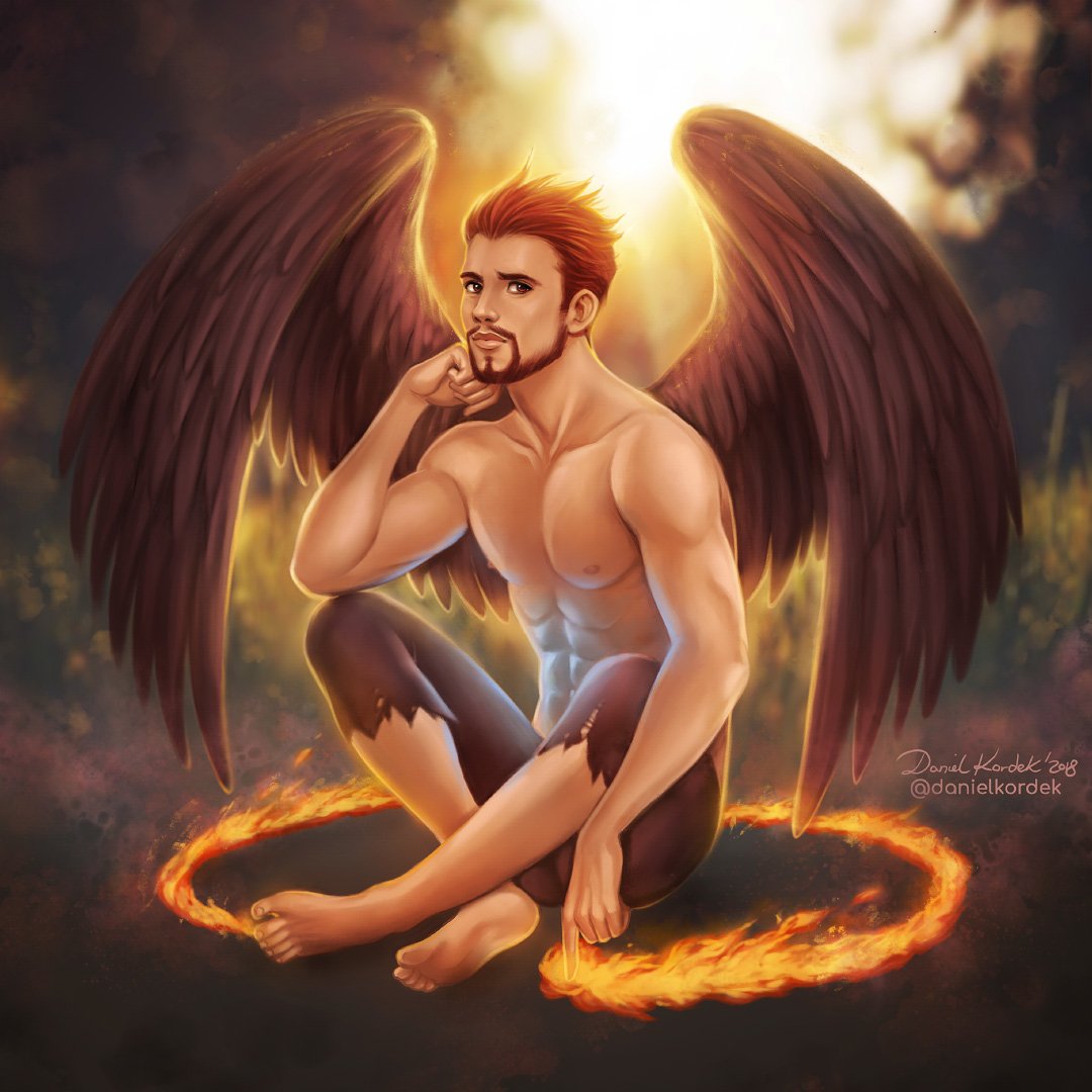 Download Red Hair Feet Wings Fire Fantasy Fairy Art