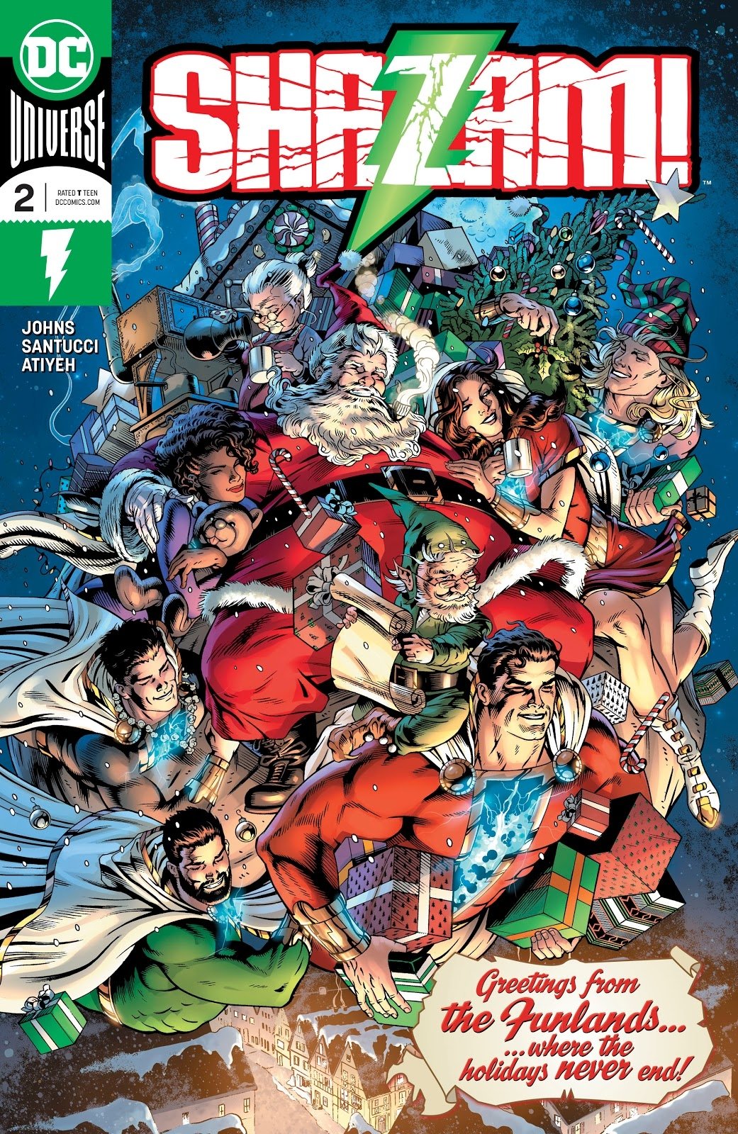 Download Santa Claus (DC Comics) Freddy Freeman (DC Comics) Billy Batson Pedro Peña (DC Comics) DC Comics Lady Shazam (DC Comics) Darla Dudley Eugene Choi (DC Comics) Santa Shazam Jr. (DC Comics) Shazam (DC Comics) Comic Art
