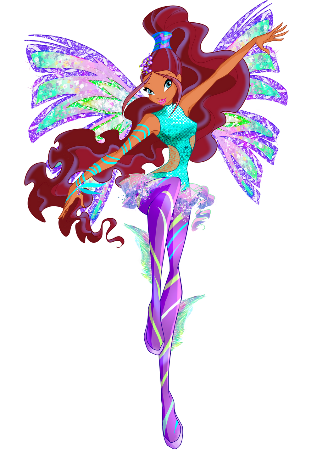 Download Two-toned Hair Brown Hair Long Hair Fairy Wings Aisha (Winx Club) TV Show Winx Club Art