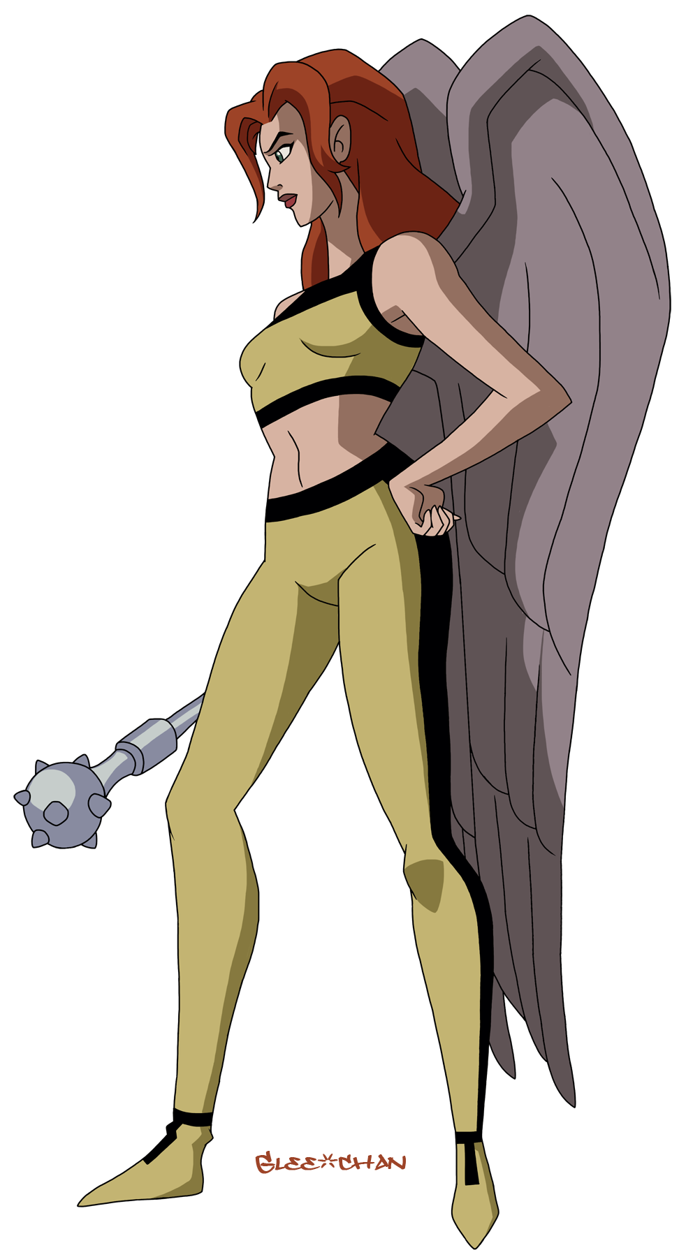 Download Red Hair Mace Wings Hawkgirl (DC Comics) TV Show Justice League Unlimited Art