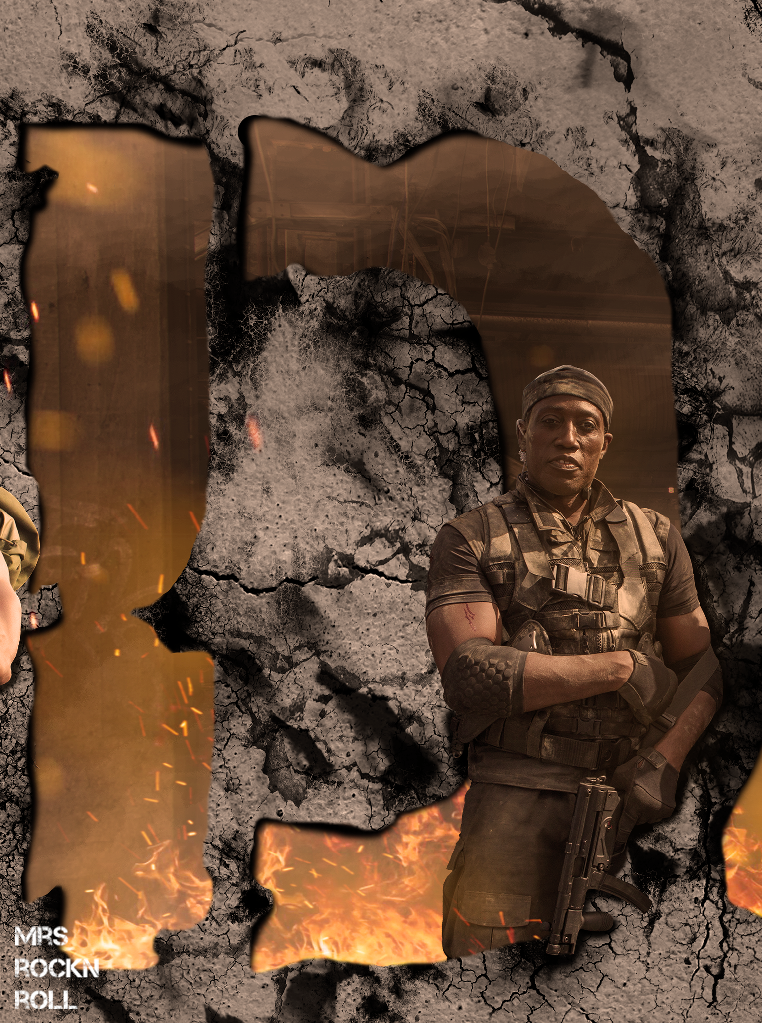 Wesley Snipes, Doc from The Expendables (Piece D of the Panorama) by Mrs_RockNRoll