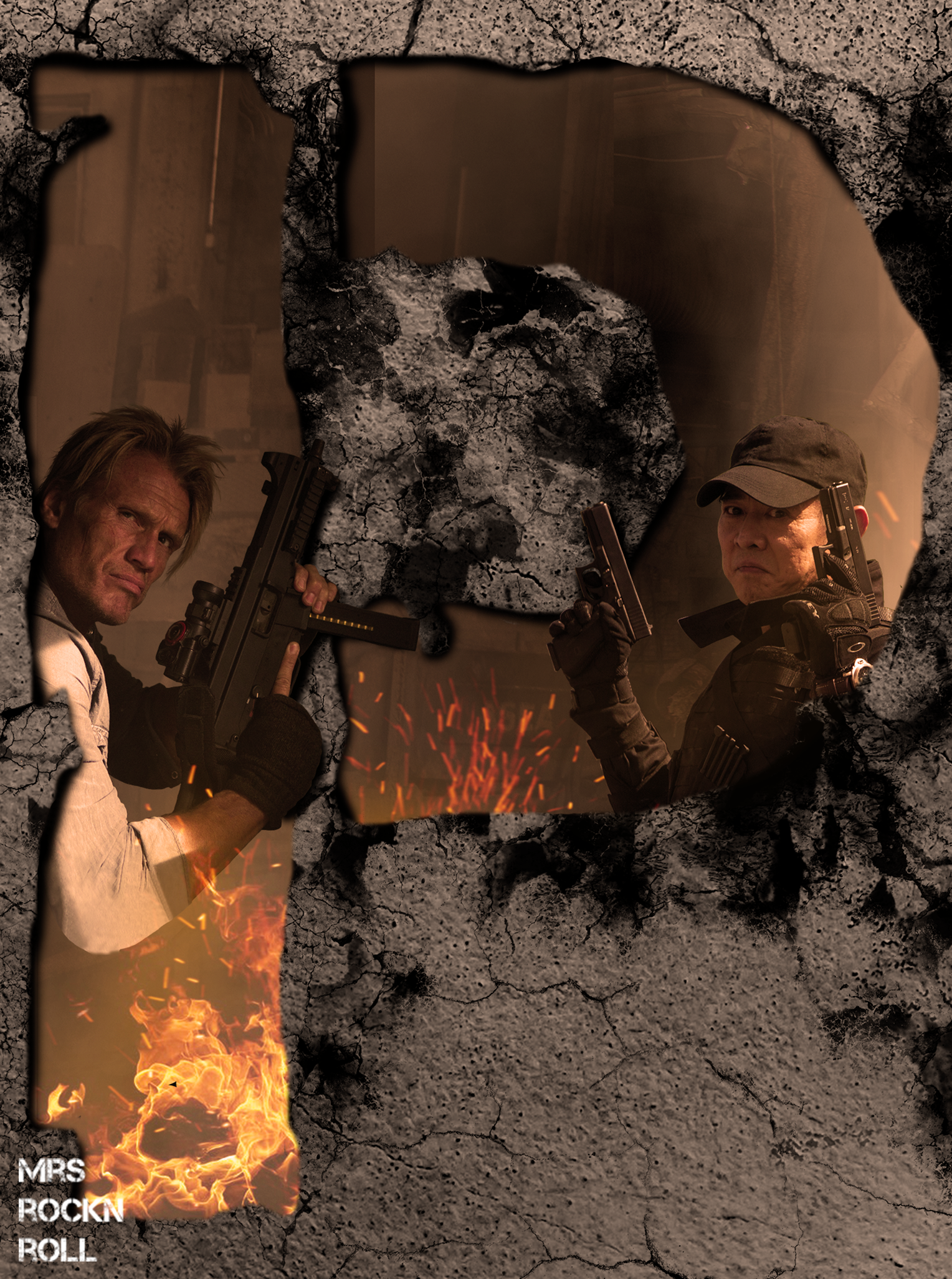 Dolph Lundgren and Jet Li, Gunnar Jensen and Yin Yang from The Expendables (Piece P of the Panorama) by Mrs_RockNRoll