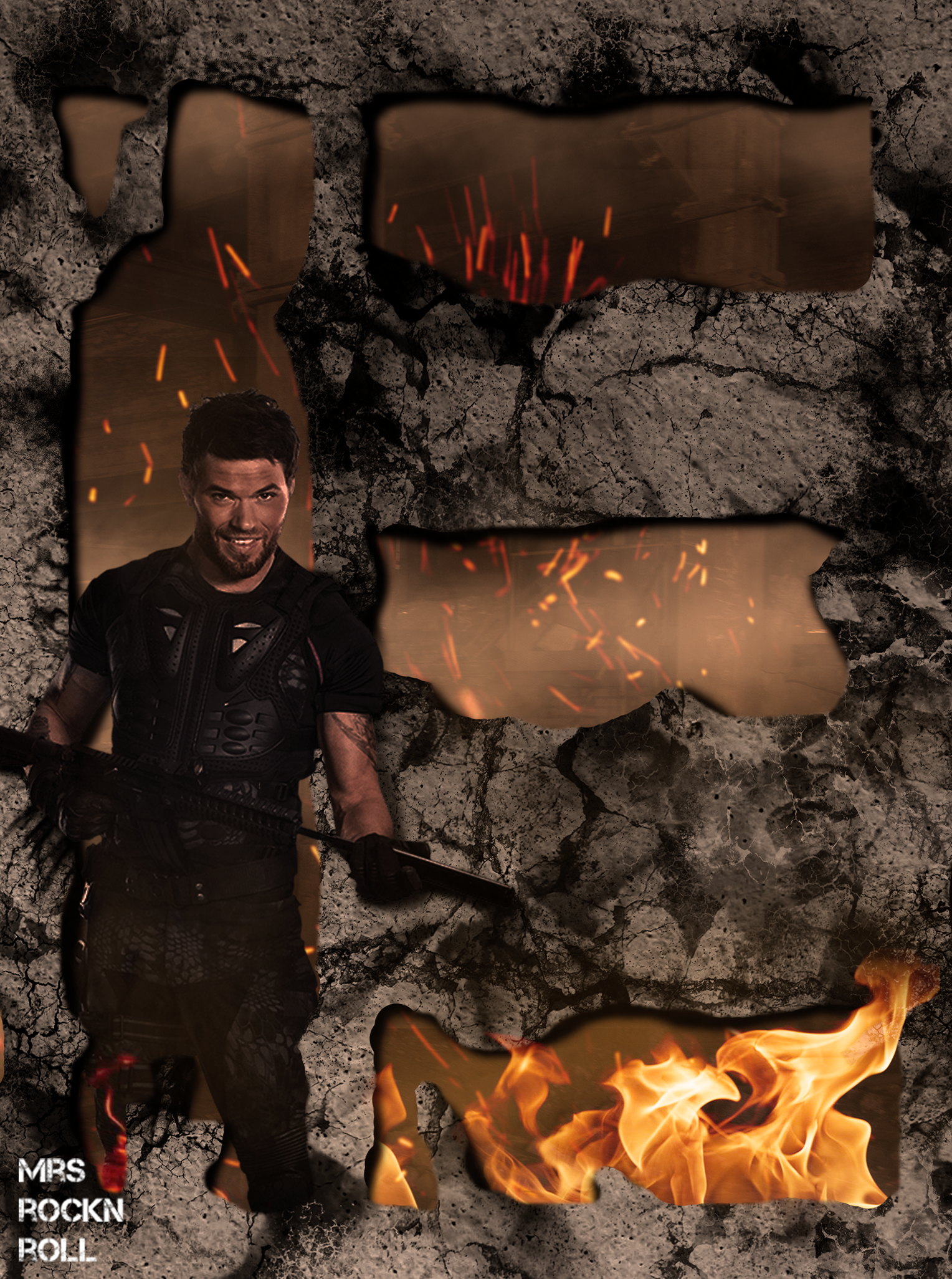 Kellan Lutz, Smilee from The Expendables (Piece E of the Panorama) by Mrs_RockNRoll