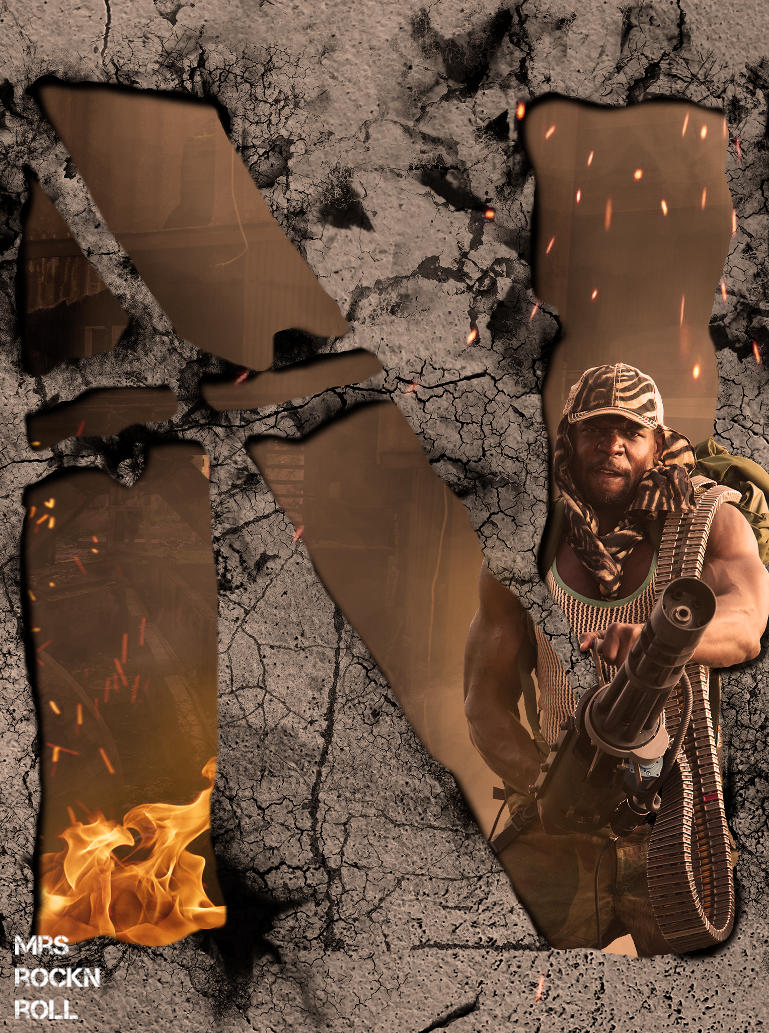 Terry Crews, Hale Caesar from The Expendables (Piece N of the Panorama) by Mrs_RockNRoll