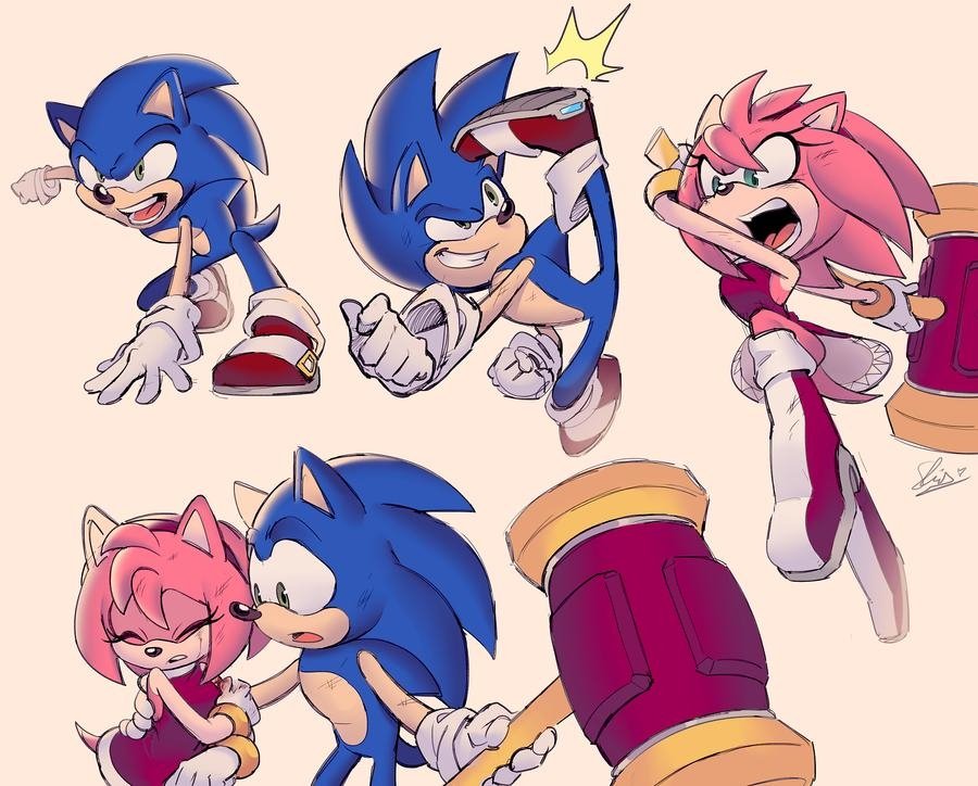 Download Piko Piko Hammer Amy Rose Video Game Sonic The Hedgehog Art