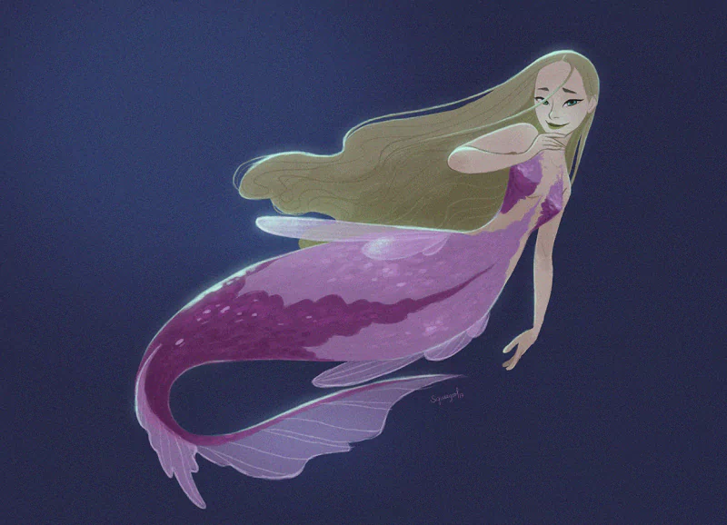 tail long hair fantasy mermaid Image