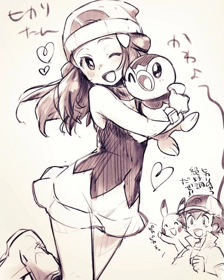 Pikachu Piplup (Pokémon) Ash Ketchum Dawn (Pokémon) Anime Pokemon Image