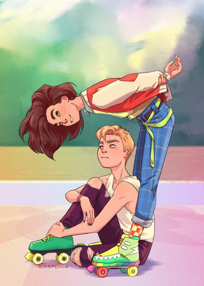 roller skates brown hair blonde Bart Allen Thad Thawne Comic DC Comics Image