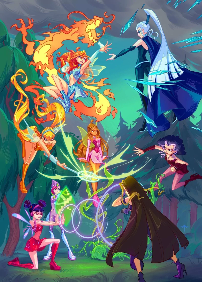 wings Flora (Winx Club) witch fairy Stella (Winx Club) Tecna (Winx Club) Musa (Winx Club) Darcy (Winx Club) Stormy (Winx Club) Icy (Winx Club) Bloom (Winx Club) TV Show Winx Club Image