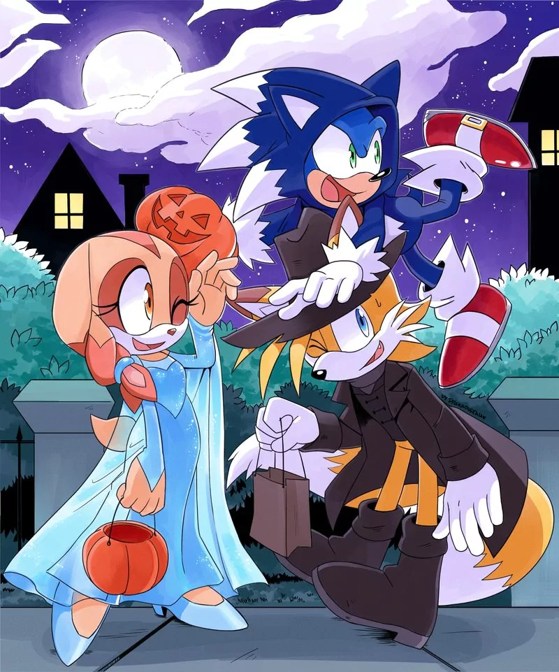 pumpkin costume halloween Cream the Rabbit Miles 'Tails' Prower video game Sonic the Hedgehog Image