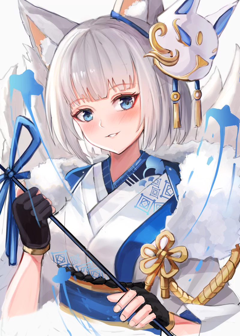 animal ears white hair Kaga (Azur Lane) Anime Azur Lane Image