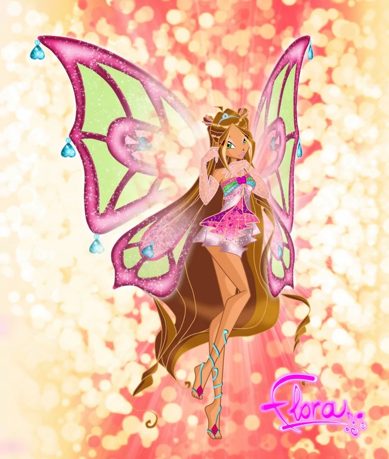 wings brown hair long hair fairy Flora (Winx Club) TV Show Winx Club Image