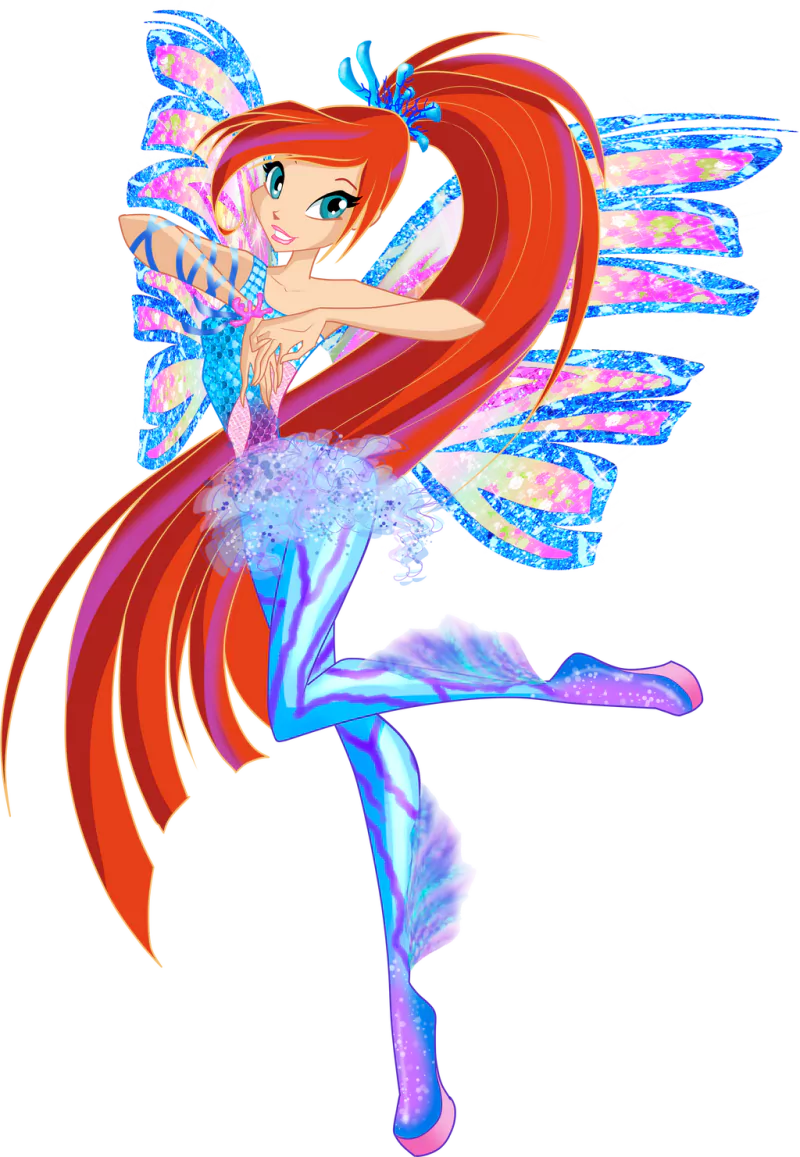 long hair blue eyes two-toned hair red hair fairy wings Bloom (Winx Club) TV Show Winx Club Image