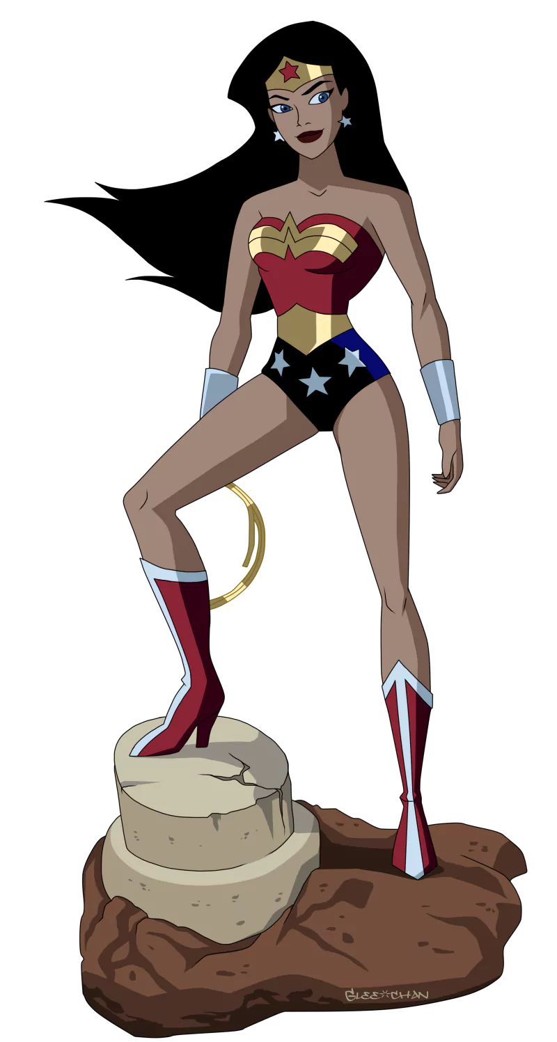 long hair Lasso of Truth black hair Diana Prince Wonder Woman TV Show Justice League Unlimited Image