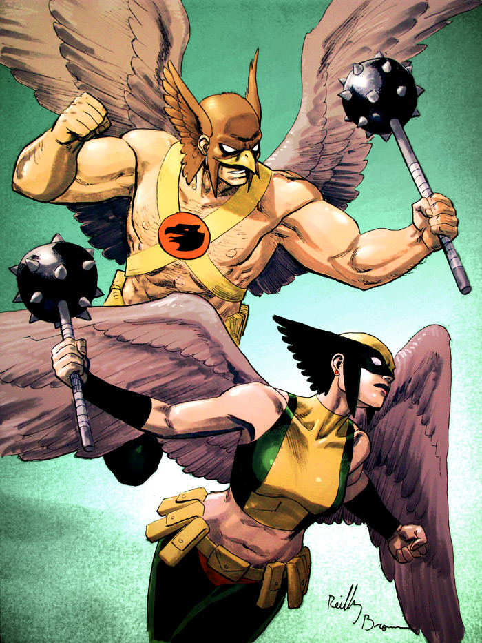 Hawkman & Hawkgirl Art by reillybrown