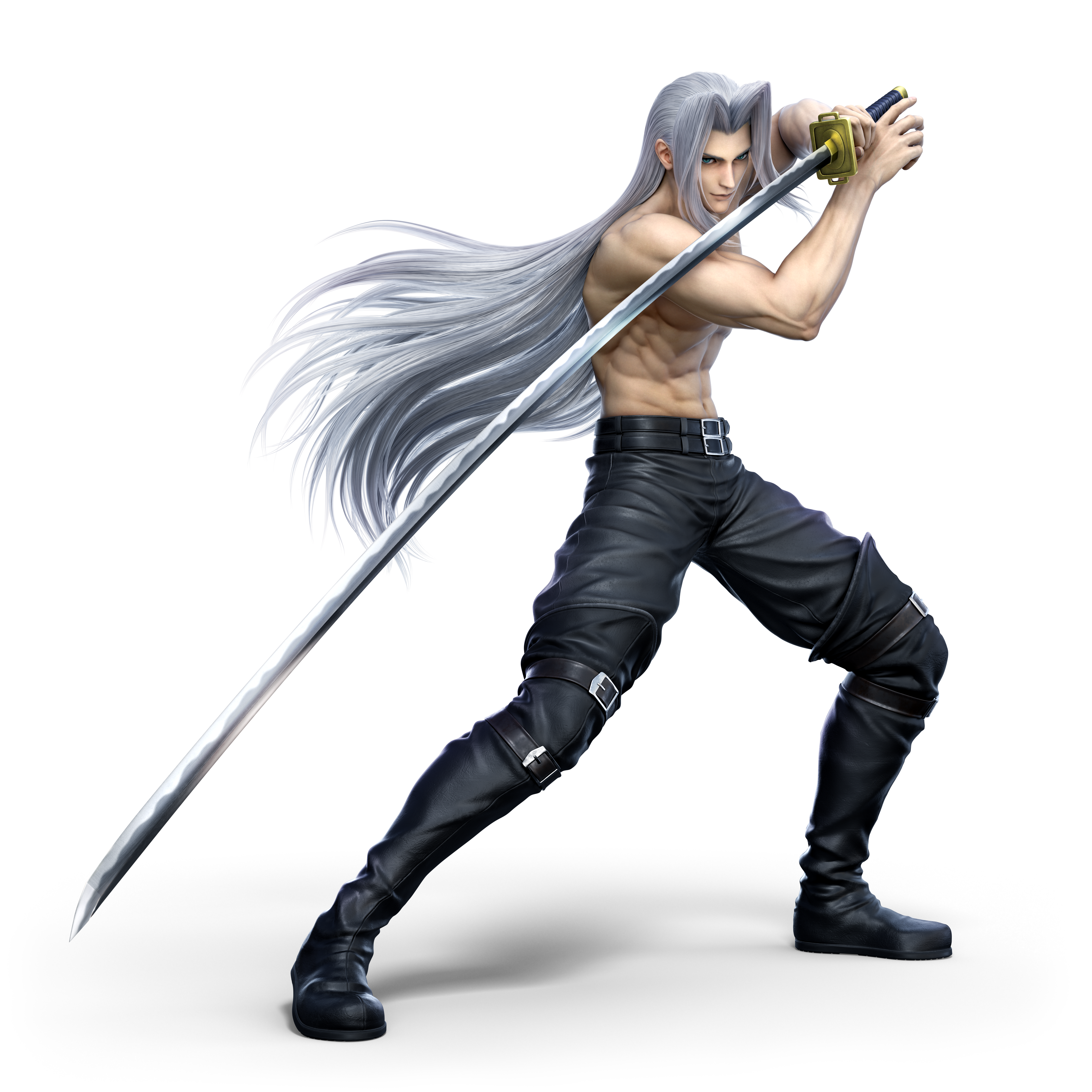 Shirtless Sephiroth Render From Super Smash Bros. Ultimate