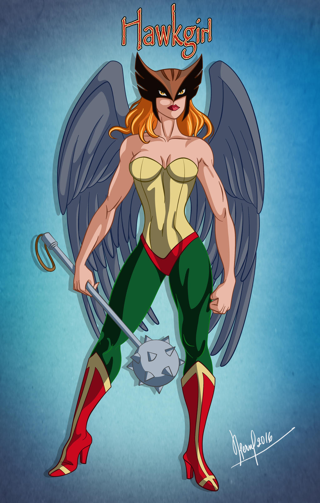 Hawkgirl Art by FERNL