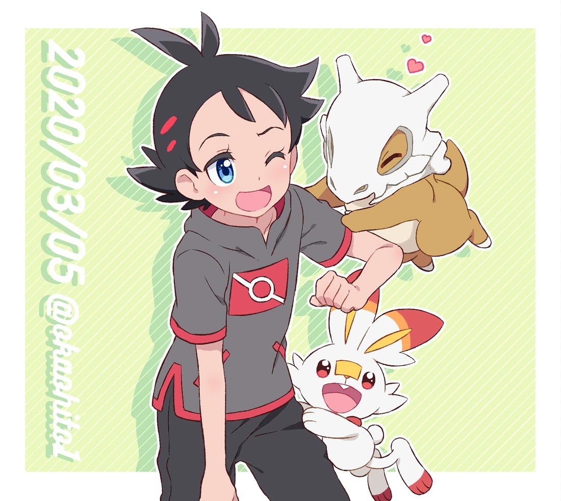 Download Black Hair Cute Scorbunny (Pokémon) Goh (Pokémon) Cubone (Pokémon) Anime Pokemon Cute Anime Art