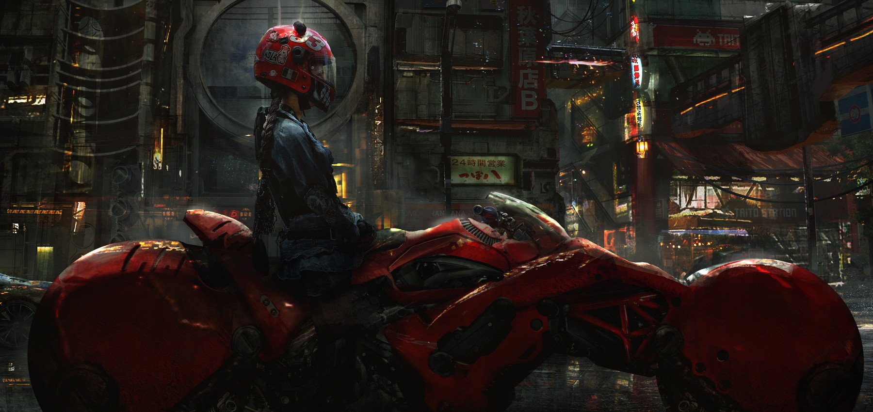 Download Night Helmet Motorcycle Video Game Cyberpunk 2077 Art