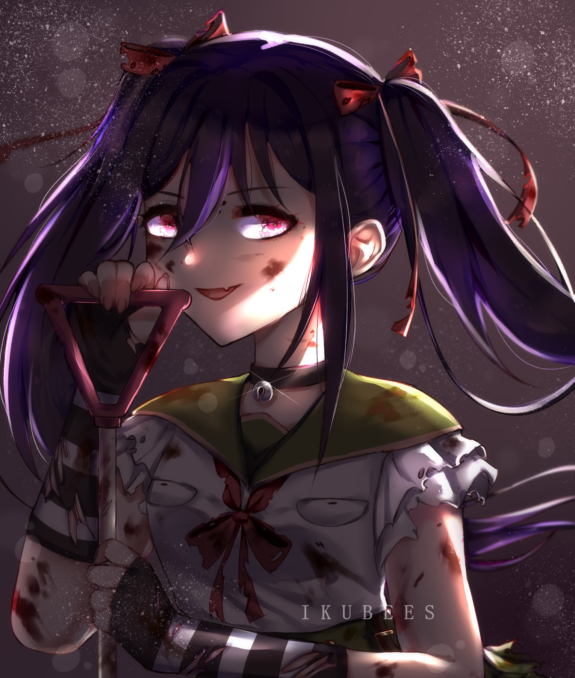 Download Pink Eyes Purple Hair Kurumi Ebisuzawa Anime School-Live! Art