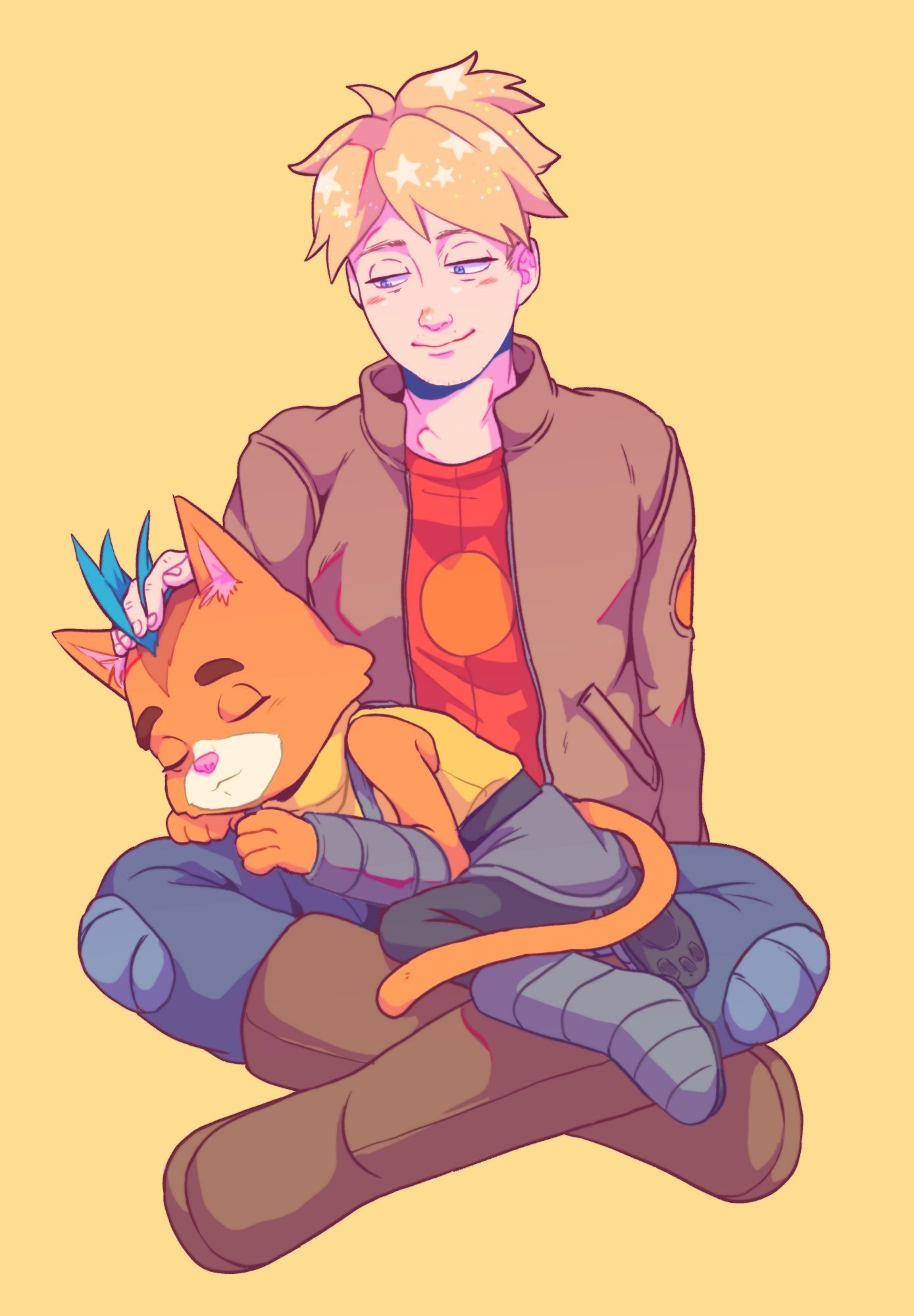 Download Jacket Tail Sleeping Boots Blonde Dadspeed (Final Space) Little Cato (Final Space) Gary Goodspeed TV Show Final Space Art