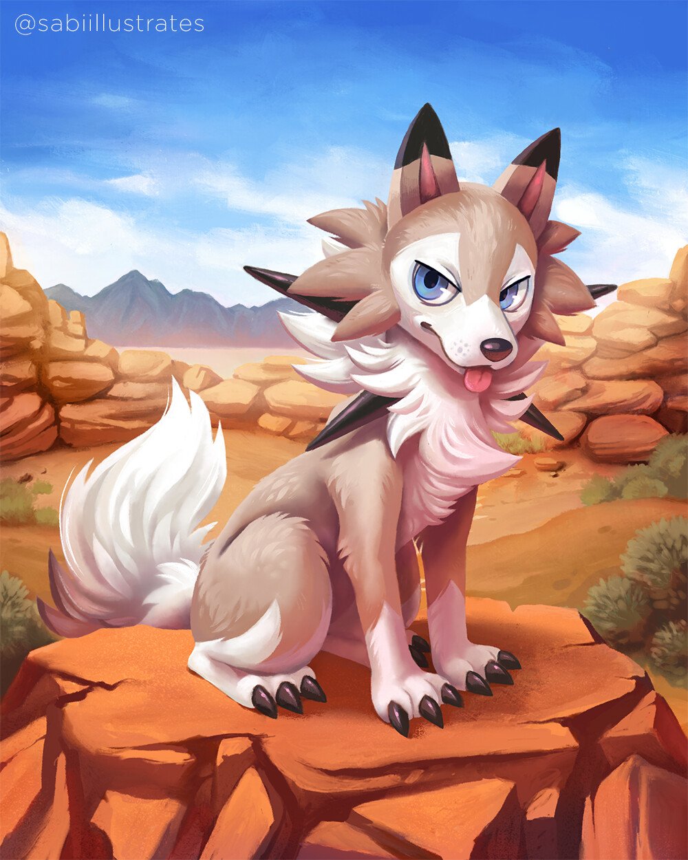 Download Cute Blue Eyes Lycanroc (Pokemon) Anime Pokemon Cute Anime Art