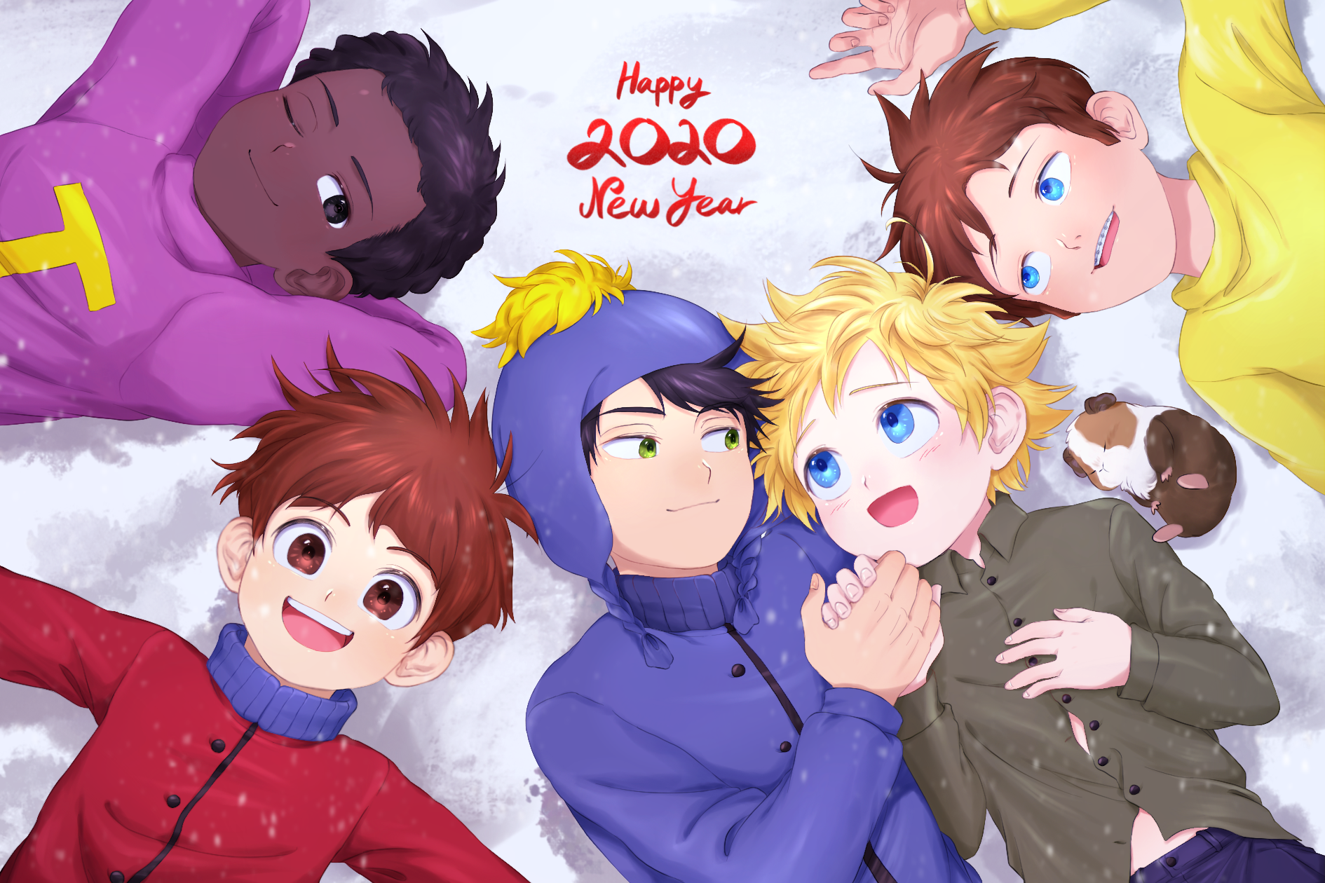 Download Stripe (South Park) New Year 2020 Jimmy Valmer Tolkien Black Tweek Tweak Craig Tucker Clyde Donovan TV Show South Park Art