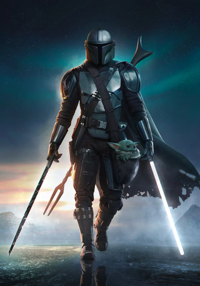 Grogu (Star Wars) The Mandalorian (Character) Darksaber (Star Wars) TV Show The Mandalorian (TV Show) Image