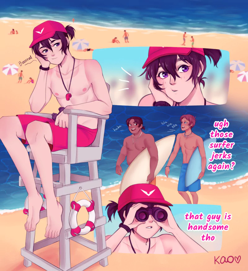 Klance (Voltron) Keith Kogane Voltron Legendary Defender feet beach Hunk (Voltron) Lance (Voltron) TV Show Image
