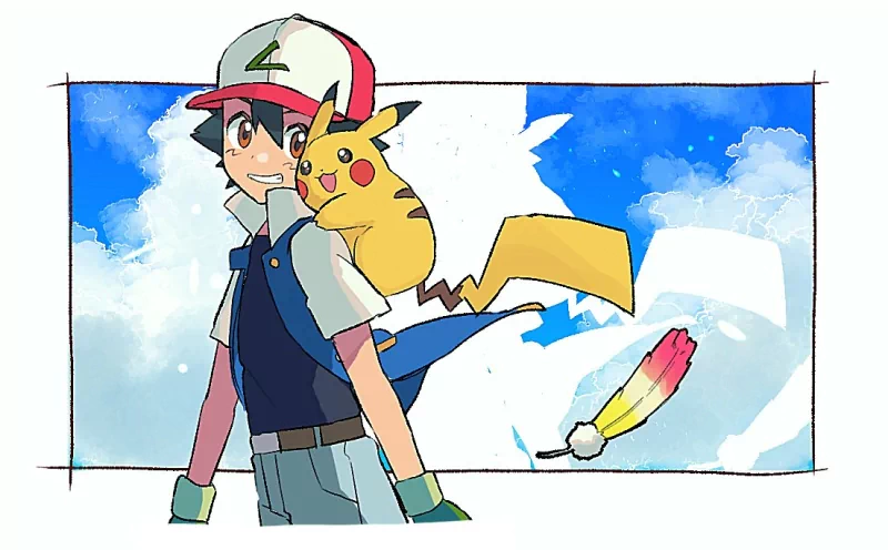 cap smile Pokemon feather Pikachu Ash Ketchum Anime Pokémon The Movie: I Choose You! Image