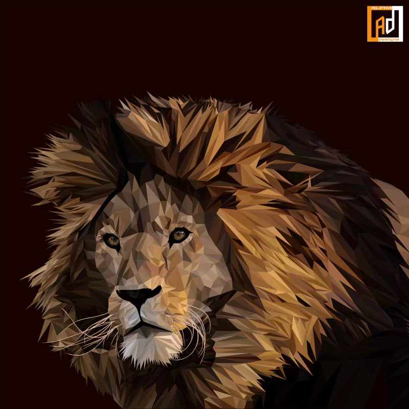  Lion Lowpoly Illustration