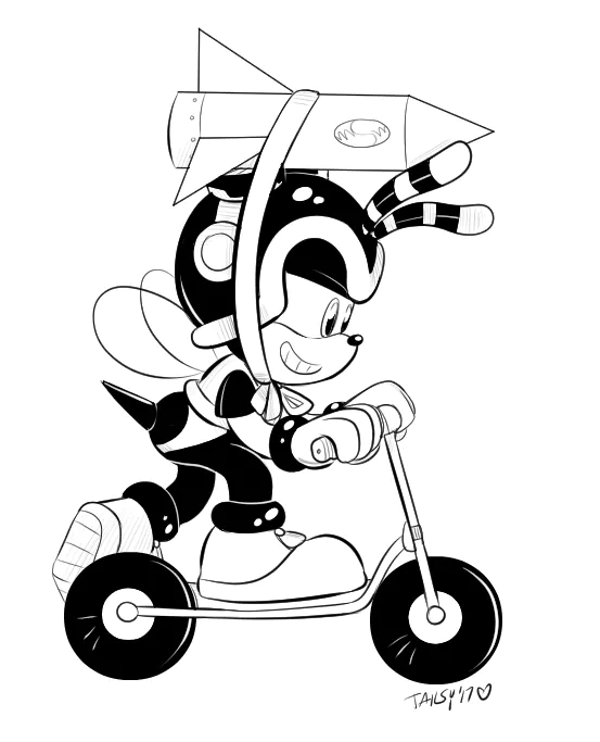 scooter smile Charmy Bee video game Sonic the Hedgehog Image