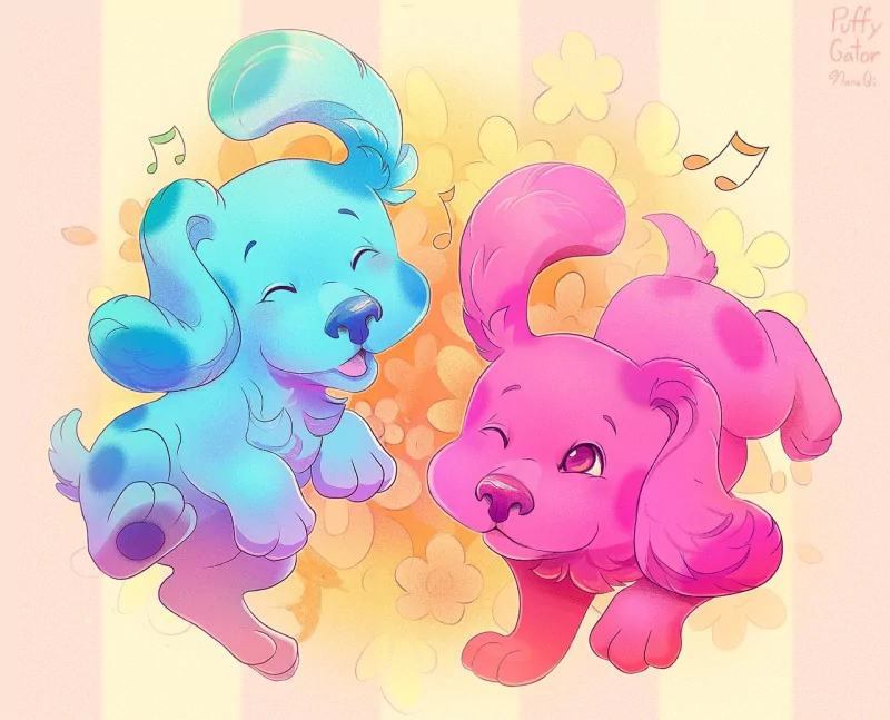 pink blue paw cute dog TV Show Blue's Clues Image