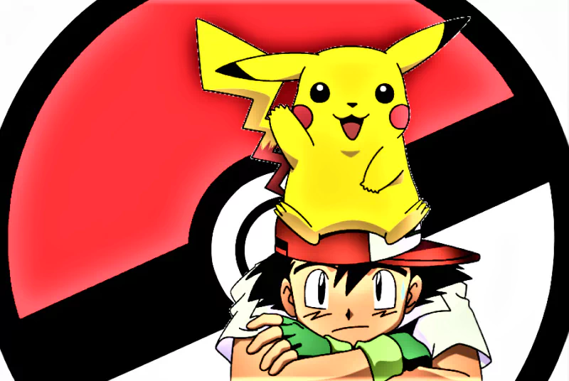  Ash with his cute Pikachu