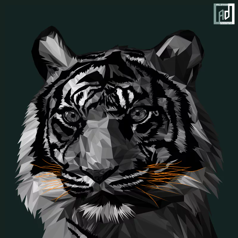  Tiger Lowpoly Illustration