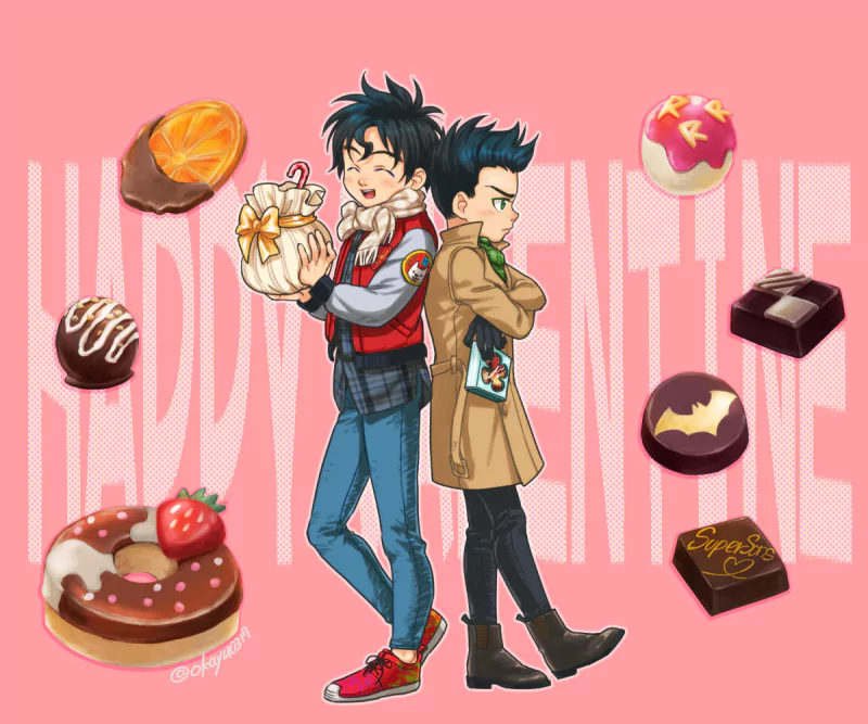 black hair candy Happy Valentine's Day cake Damian Wayne Jon Kent Comic Super-Sons Image